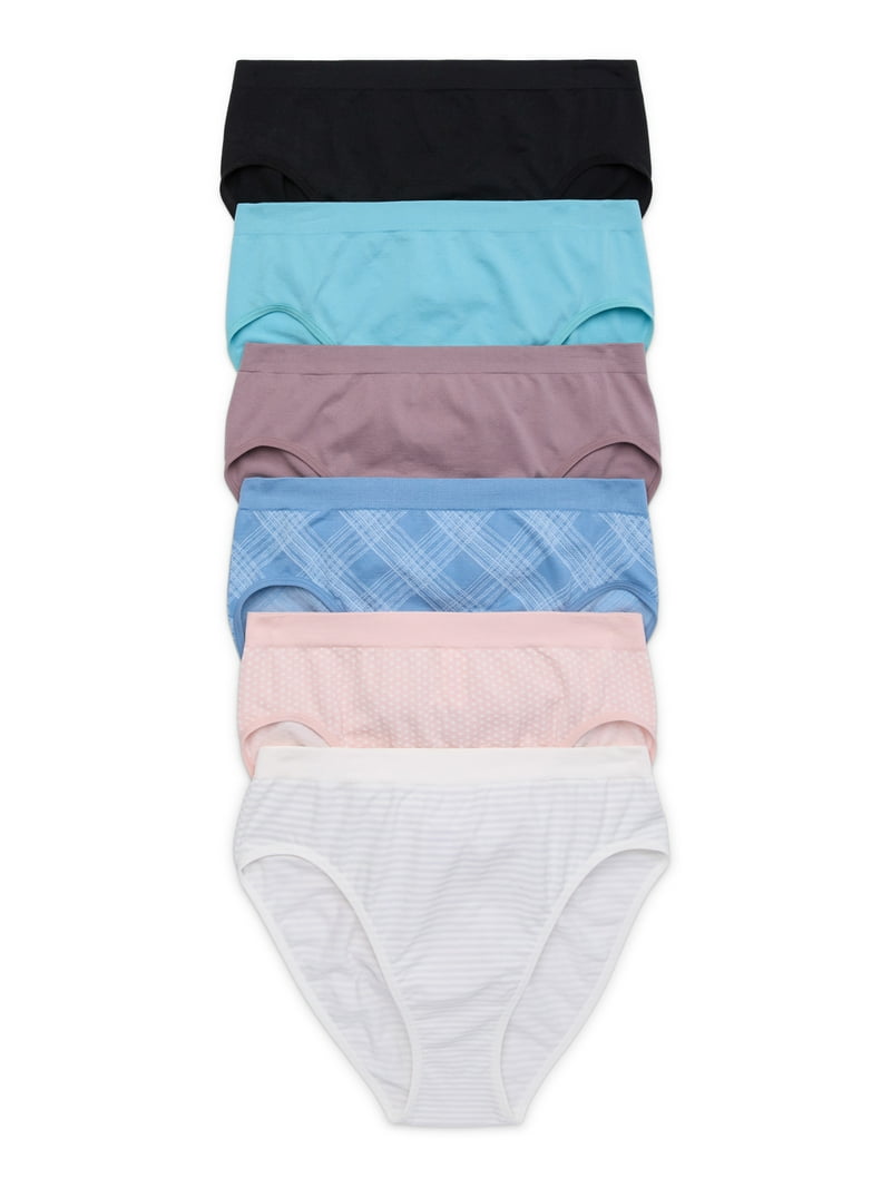 Joyspun Seamless Brief Panties 6-Pack Women's Full Coverage, High