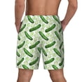 thumbnail image 2 of Lsque Mens Swim Trunks Green Cucumber1 Pattern - Bathing Suit Compression Liner - Beach Swim Shorts Swimwear - (S-3XL) - Stretch Quick Dry -XX-Large, 2 of 9