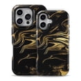 thumbnail image 2 of DesignSkinz Scratch-Resistant Hard Slim Case Compatible with iPhone 12 Pro Max (Compatible with MagSafe) - Black & Gold Marble Swirl V7, 2 of 9