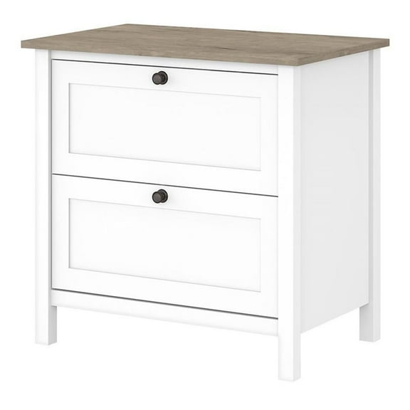UrbanPro 2 Drawer Lateral File Cabinet in Shiplap Gray / White - Engineered Wood
