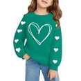 thumbnail image 6 of GiLiling Girls Preppy Heart Sweatshirt, Oversized Pullover Sweatshirt, Kids Fall Winter Long Sleeve Cute Trendy Hoodie with Pocket (Blackish Green, 5-6 Years), 6 of 6