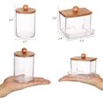 thumbnail image 2 of Q-tips Holder Dispenser, 10/7 oz Cotton Ball/Swabs Storage Containers, 4Pcs Apothecary Jars for Bathroom Organizer Bambooo Lids, 2 of 7