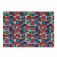 thumbnail image 1 of Geometric Cutting Board, Fashion Themed Italian Grunge Modern Color Contrast Squares with Dots Art, Decorative Tempered Glass Cutting and Serving Board, Small Size, Multicolor, by Ambesonne, 1 of 1