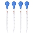 thumbnail image 1 of Goteros de cristal 10 ml escala graduada cabeza de goma Pipettes Tubos de ensayo DIY Medición Pipetos portátiles Accesorios 4 paquetes Inevent TO005759-00, 1 of 7