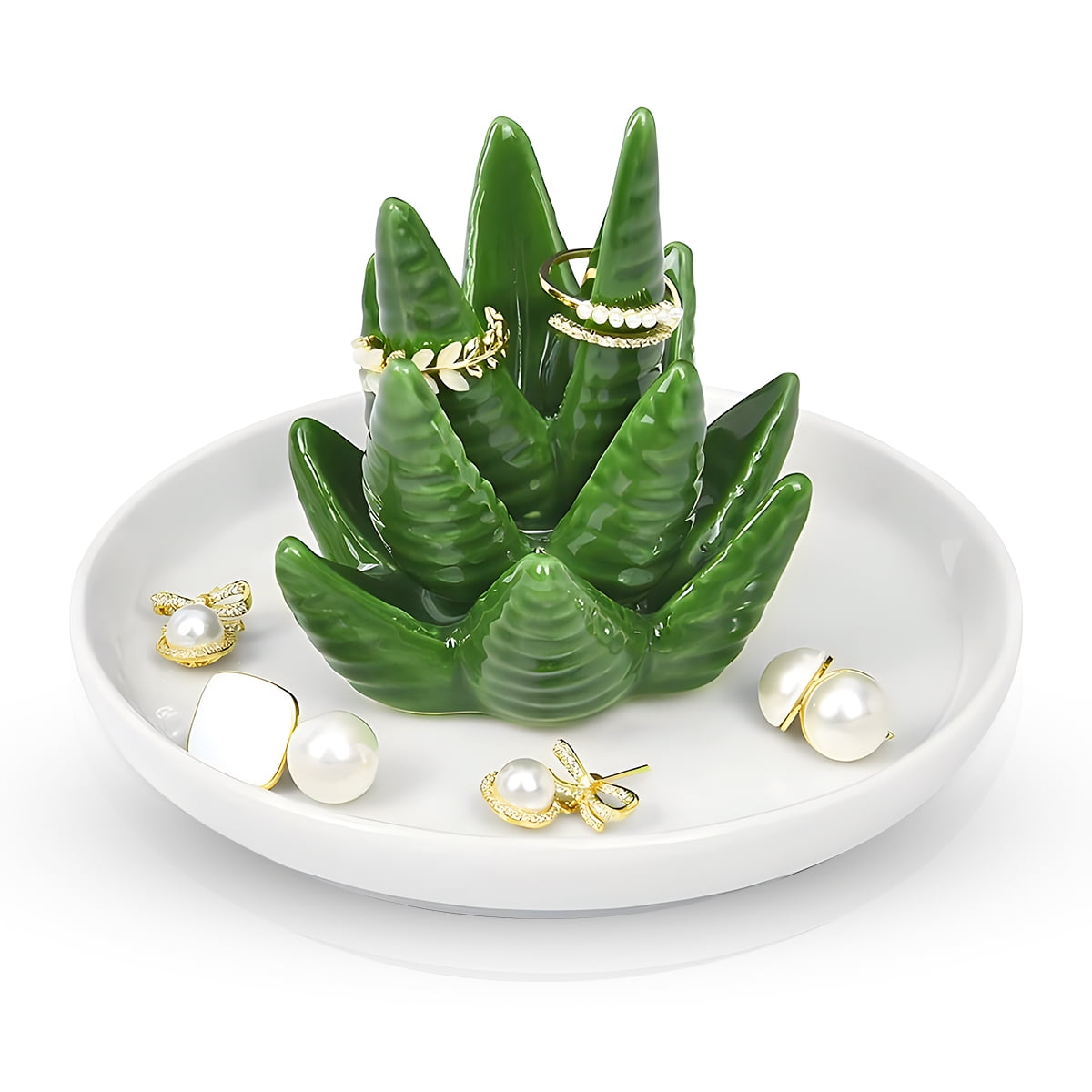 Ceramic Ring Tray Jewelry Holder And Trinket Dish Cactus Walmart