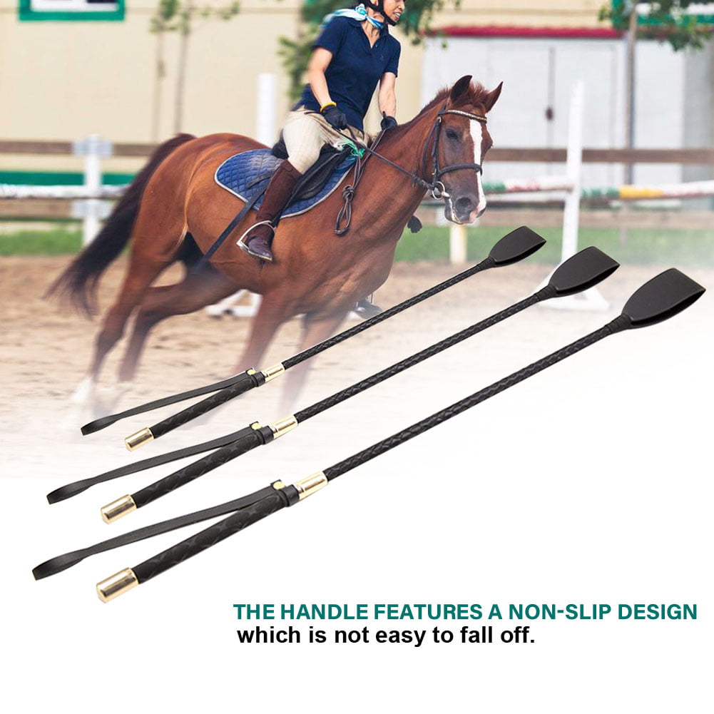 Lightweight Riding Crop W/ Handle PU Leather Lash Supplies Horse Whip Pointer 