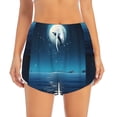 thumbnail image 2 of Daiia Night Sky Moon Dolphin Pattern Women's 2 in 1 Running Shorts - Lightweight Athletic Workout Gym Yoga Shorts Liner with Phone Pockets-Small, 2 of 7