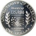 thumbnail image 2 of World Cup Commemorative Dollar 1994 D BU Uncirculated Silver $1 Coin, 2 of 2