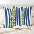 thumbnail image 3 of Blue Stripes Lemon Outdoor Waterproof Pillow Covers, Spring Fruit Flowers Leaves Line Decorative Square Throw Pillowcase Sofa Cushion Sham for Patio/Couch/Chair, 24"x24" 2 Pack, 3 of 8