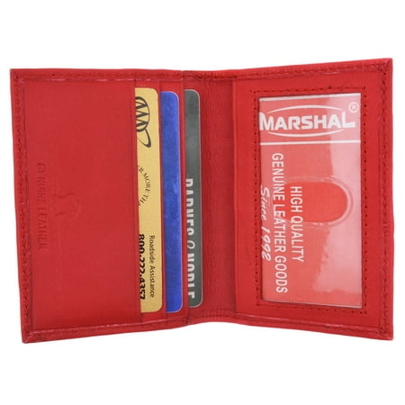 Marshal - Mens Wallet Bifold Genuine Leather Slim Small Credit Card ID Holder with Front ID ...