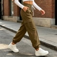 thumbnail image 5 of Dzrciro Cargo Pants for Women, Drawstring Elastic Waist Trousers with Side Pockets, Lightweight Athletic Baggy Pants S-2XL, 5 of 7
