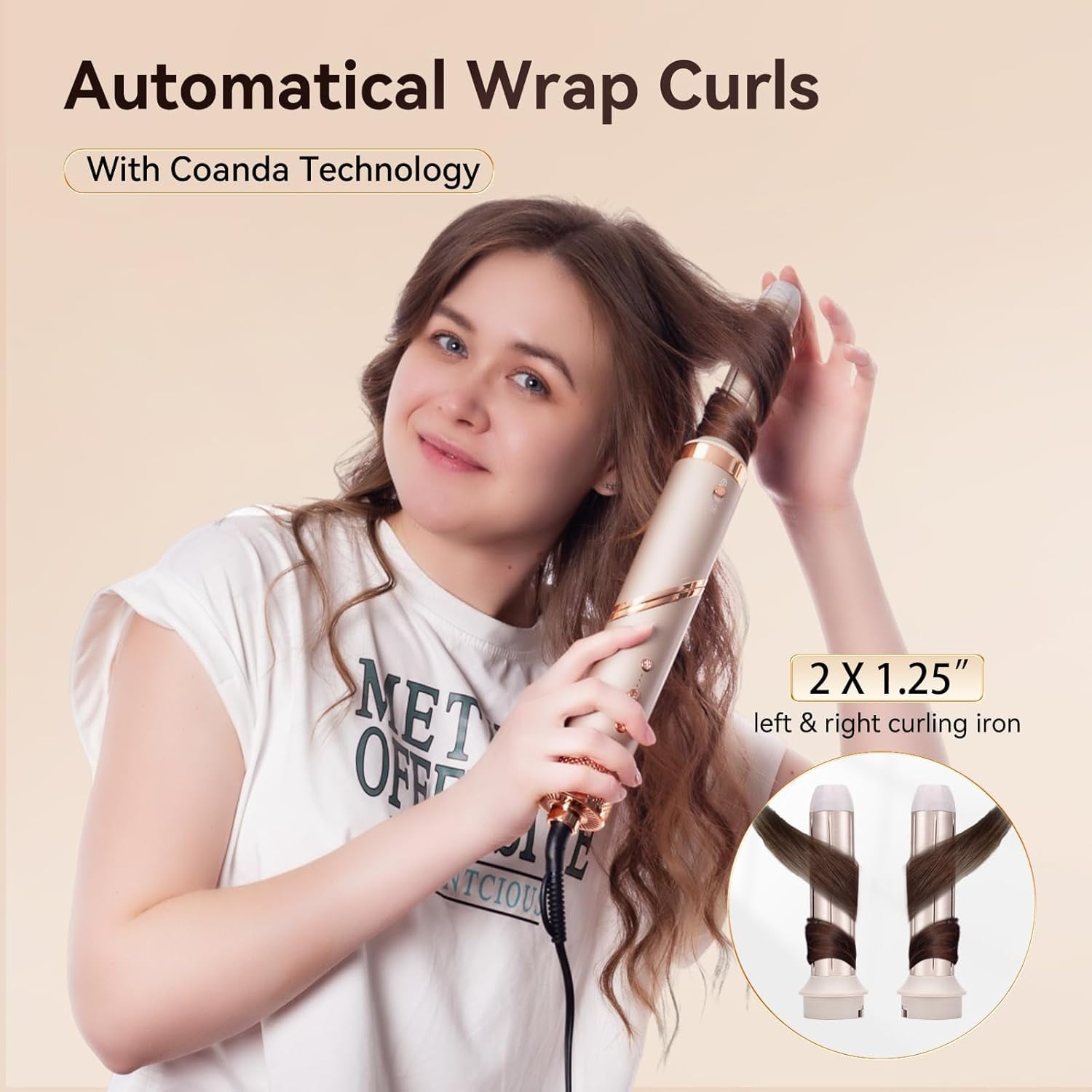 5-in-1 Hot Air Styler with Flex Hair Dryer & Diffuser - 110,000 RPM High-Speed Auto Wrap for Straight, Volumize, Wavy and Curly Hair