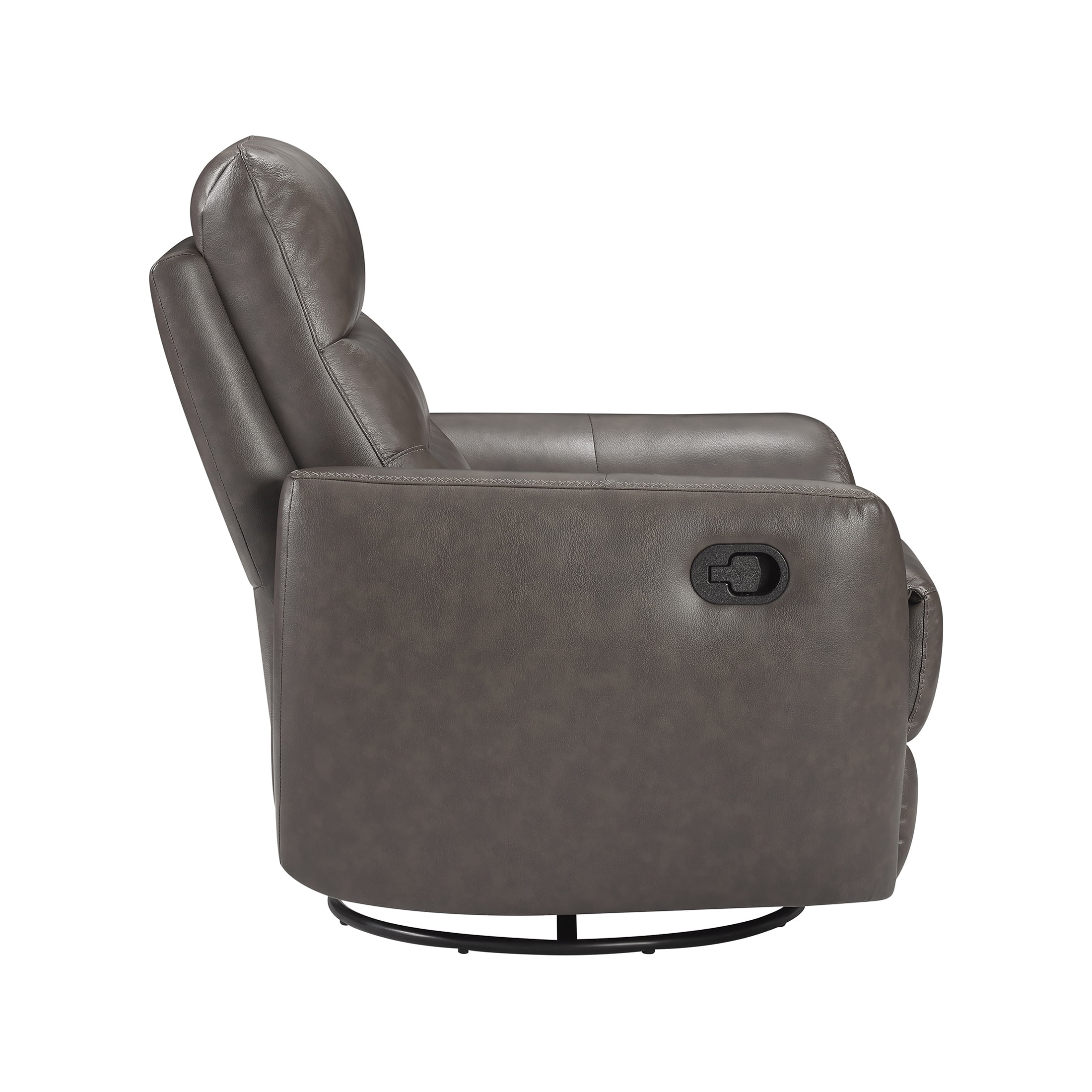 OakvillePark Ashwyn Bay Leather Match Swivel Glider Reclining Chair, Dark Brown