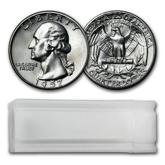 1957-D Washington Quarter 40-Coin Roll BU