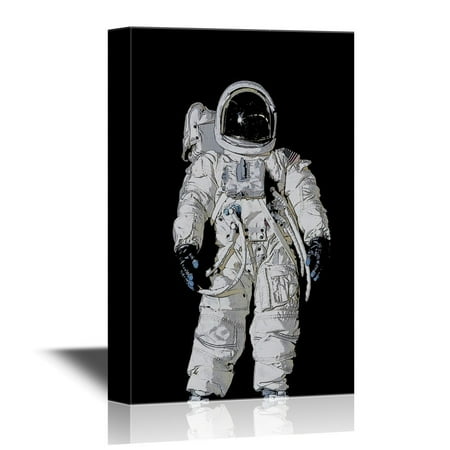 - wall26 - Canvas Wall Art - American Astronaut Wearing Pressure Suit - Gallery Wrap Modern Home Decor | Ready to Hang - 32x48 inches