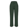 thumbnail image 6 of Sewkxo Womens Pant Sherpa Linen Drawstring Elastic Waist Trouser Spring Summer Casual Loose Casual Pant with Pockets,Army Green 5XL, 6 of 6