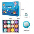 thumbnail image 2 of Set de regalo de bombas de baño temáticas - 12 bolas de baño efervescentes de colores con aroma a mar, hidratantes y limpiadoras para niños y adultos. Regalo ideal para el baño tipo spa., 2 of 3