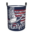thumbnail image 1 of Balery Mallard Duck With American Flag Cesta de ropa redonda con asas, impermeable, independiente, para ropa, juguetes, dormitorio y familia-Medium, 1 of 6