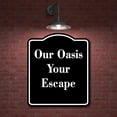 thumbnail image 2 of Our B B A Destination Not Just Lodging BLACK Aluminum Composite Sign 15''x18'', 2 of 9