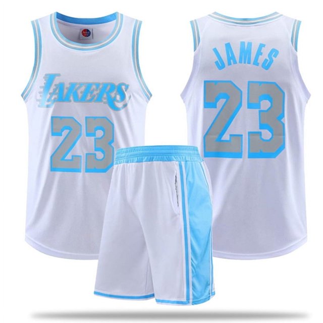 Lakers City Edition JAMES 23# Printed Basketball Jersey Set