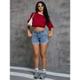 thumbnail image 7 of Endives Women's Shorts Jeans Juniors Vintage Denim High Waisted Jeans Shorts, 7 of 7
