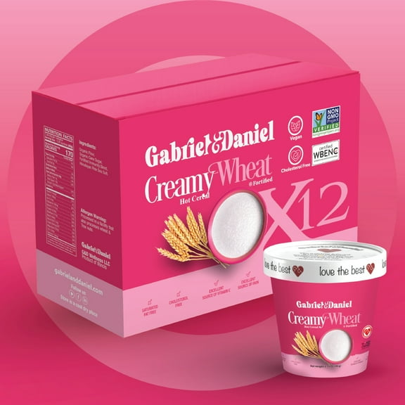 Gabriel & Daniel Daniel Organic Instant Cream of Wheat Hot Breakfast Cereal, 12 Pack