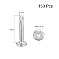 thumbnail image 2 of Hex Socket Self Tapping Screws, 4.8 x 35mm 410 Stainless Steel Sheet Metal Flat Head Drilling Screw 150pack, Silver, 2 of 5