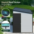 thumbnail image 3 of Jocisland 8x6x6 ft Resin Lean to Shed with Floor, Slanted Roof Lockable Outdoor Storage Shed with 2 Windows for Garden, Backyard, Lawn, Grey & Black, 3 of 9