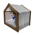 thumbnail image 1 of Eye Pet House, All Seeing Eye Pattern in Pyramidal Shapes Occult Boho Illustration Print, Outdoor & Indoor Portable Dog Kennel with Pillow and Cover, 5 Sizes, White and Black, by Ambesonne, 1 of 5