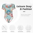 thumbnail image 5 of Picia Colorful Donut Womens One Piece Swimsuits Modest Tummy Control Bathing Suits Lace Up Slimming Swim Suit-X-Large, 5 of 9