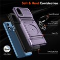 thumbnail image 6 of For Motorola Moto G Play 4G 2024 Phone Case with Finger Ring Holder Kickstand, Card Slots，Heavy Duty Shockproof Rugged Protective Working with Magnetic Car Phone Mount,Purple,For Moto G Play 4G 2024, 6 of 8