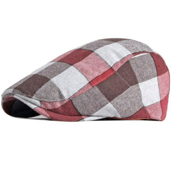 SikaFu Beret Cap Retro Plaid Artist Painter Beret Hat Men Women Vintage Ivy Newsboy Flat Cap Male Female Gastby Hat Men Berets