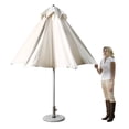 thumbnail image 5 of HomeRoots 9' Ecru Polyester Round Market Patio Umbrella, 5 of 7