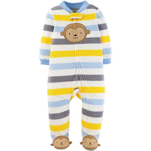 Newborn Baby Boy Zip Up Microfleece Sleep 'N Play