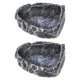 thumbnail image 4 of 2pcs platos de agua reptiles tazones de comida alimentación de platos pequeños tazones de terraium de roca de resina para tortuga de dragón barbudo Rectángulo, 4 of 8