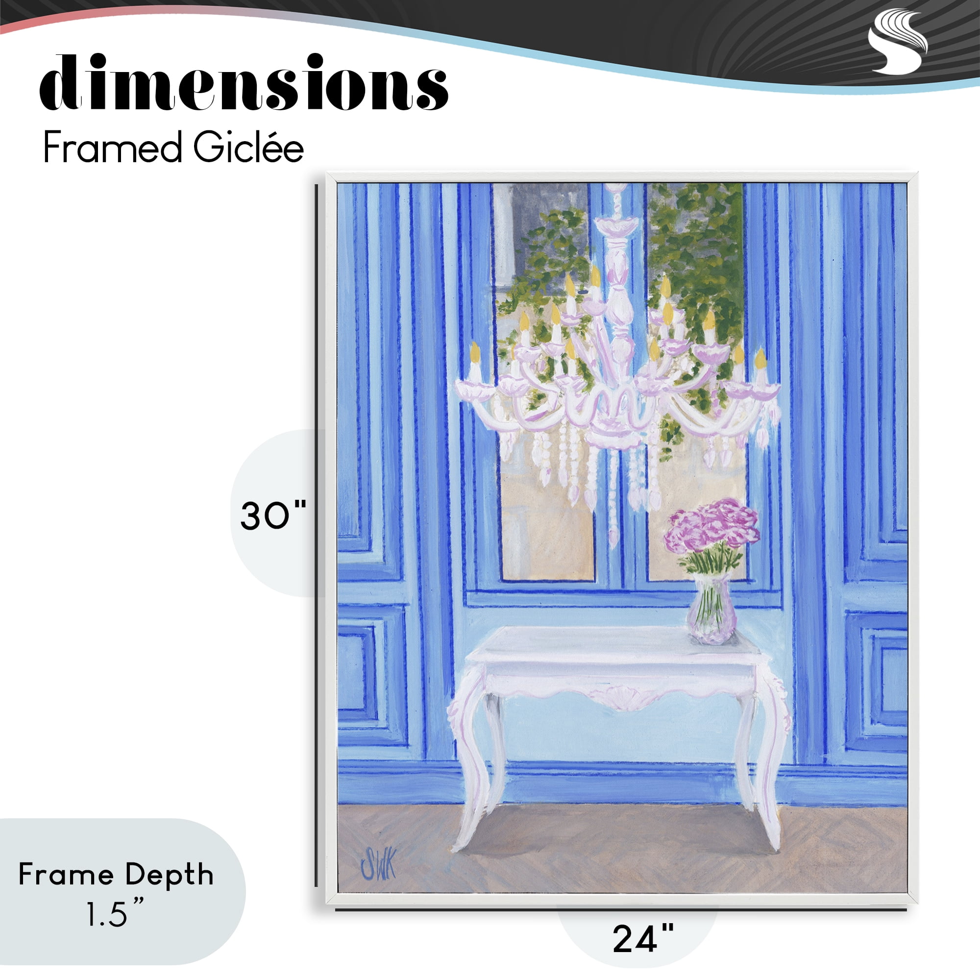 French Window Architecture White Framed Giclee Art, 24 x 30 - By Sarah Waldron Kimball