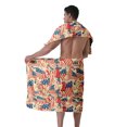thumbnail image 4 of Colevkie Men's 2 Pcs Bath Skirt & Bath Towel Set Soft Adjustable Bath Wrap Set Quick Drying Beach Bathroom Spa Hotel Towel Printed Retro Pattern, 4 of 7