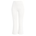 thumbnail image 4 of WIZUTIZ Plus Size Yoga Pants for Women Flared Plus Size Relaxed Fitted Yoga Pants Elastic Stretch High Waist Full Length Trousers Solid Trousers for Teen Girls Seamless Travel White, 4 of 6
