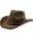 Coffee, variant on Unisex Western Suede Cowboy Hat Classic Wide Brim Fedora Hat for Men Women