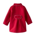 thumbnail image 2 of LittleSpring Winter Coat for Girls 10-12 Peacoat Buttons Faux Wool Dress Coat Midweight Casual Solid Red, 2 of 7