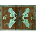 thumbnail image 1 of Ahgly Company Indoor Rectangle Animal Turquoise Blue Traditional Area Rugs, 2' x 5', 1 of 4