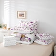 thumbnail image 6 of Homewish Purple Daisy Bedding Comforter Set 7 Pieces for Kids Children Teens,Spring Garden Full Bedding Set Lightweight,Chic Flowers Fitted Sheet Flat Sheet,Microfiber Bedroom Decor,Reversible, 6 of 8