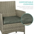 thumbnail image 5 of Best Choice Products 3-Piece Outdoor Wicker Conversation Patio Bistro Set, w/ 2 Chairs, Table - Taupe/Slate Green, 5 of 8