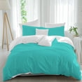 thumbnail image 2 of Turquoise Bedding 3 Piece Duvet Cover Set Full Size, Modern Pure Turquoise Soft Microfiber Comforter Cover with Zipper Closure & Pillowcases, Wrinkle & FadeResistant Quilt Cover, 2 of 9