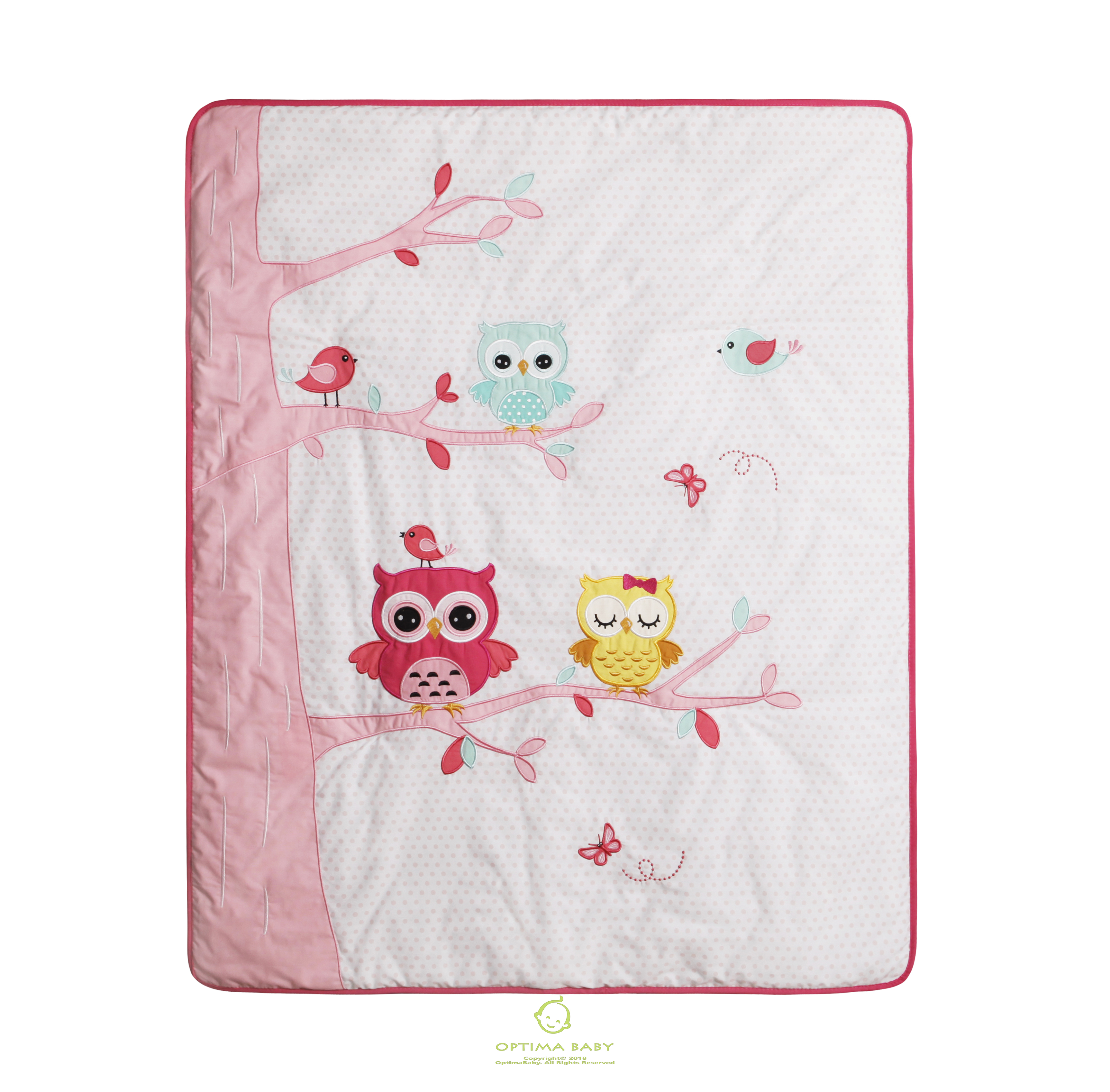 Bumperless 5 pieces Optimababy Owls Baby Bedding Set - image 3 of 4