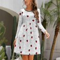 thumbnail image 3 of Fall Dresses for Women 2024, Ladybugs Flying On Dotted Route Womens Fall Dresses Long Sleeve Casual Tie Waist Clothes, Womens Fall Fashion 2024 Midi  Dresses Outfits with Pocket, 3 of 6