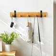 thumbnail image 4 of Gancho de pared de cuero, pack de 4 perchas de correas negras marrones • Gancho decorativo para toallas, macetas para plantas • Almacenamiento multiusos para paredes y puertas, 4 of 6