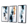 thumbnail image 3 of Designart "Heartbeat Rhapsody Turquoise and Gold Ink Cloud III" Abstract Painting Framed Wall Art Set Of 3 - Turquoise Modern Frame Canvas Set For Living Room Decor, 3 of 6