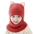 thumbnail image 3 of Gorro de bebé de otoño e invierno de terciopelo grueso, gorro de lana resistente al viento, de 2 a 5 años, gorro de protección facial y para el cuello de una pieza para niños, 3 of 6