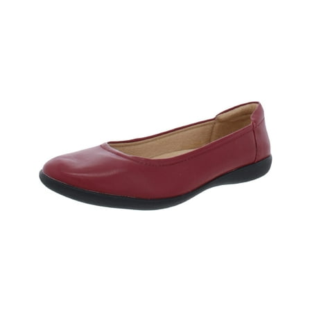 Naturalizer Womens Flexy Leather Round Toe Ballet Flats Red 7.5 Medium (B,M)